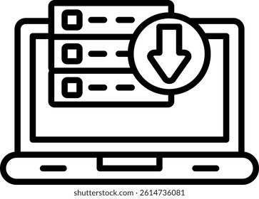 Downloading Data Line Vector Icon Design