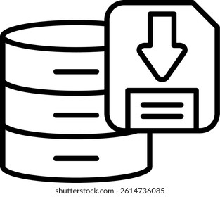 Downloading Data Line Vector Icon Design