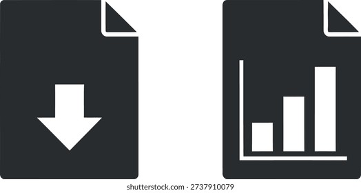 Downloading data report document icons