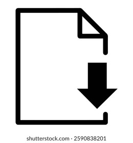 Downloading File Arrow Icon Representing Data Transfer and Cloud Storage