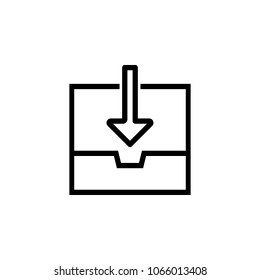downloading the file icon. Element of simple icon for websites, web design, mobile app, info graphics. Thick line icon for website design and development, app development on white background