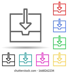 downloading the file icon. Element of simple icon for websites, web design, mobile app, info graphics. Thick line icon for website design and development, app development