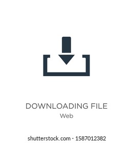 Downloading file icon vector. Trendy flat downloading file icon from web collection isolated on white background. Vector illustration can be used for web and mobile graphic design, logo, eps10