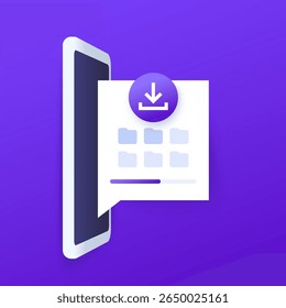downloading files design with progress bar and smart phone