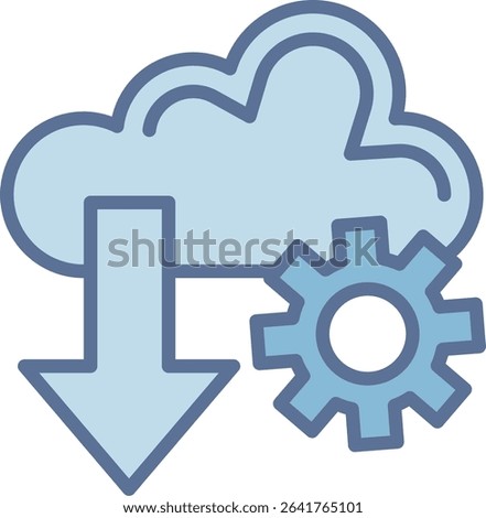 Downloading Filled Blue Tone Icon