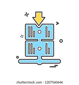 Downloading icon design vector
