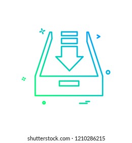 Downloading icon design vector