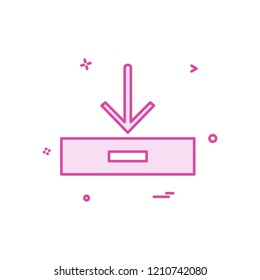Downloading icon design vector