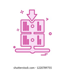 Downloading icon design vector