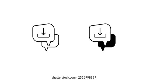 ícone de download com fundo branco vetor ilustração stock