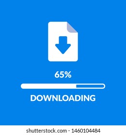 Downloading process concept. Software interface background. Vector illustration.