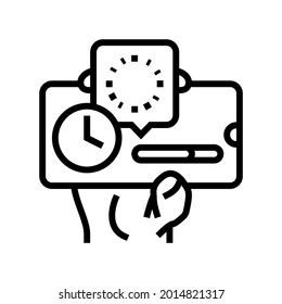 downloading process ephemeral line icon vector. downloading process ephemeral sign. isolated contour symbol black illustration