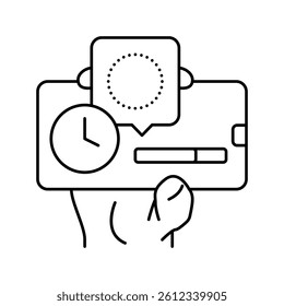 downloading process ephemeral line icon vector. downloading process ephemeral sign. isolated contour symbol black illustration