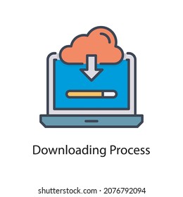 Downloading Process vector fill outline Icon Design illustration. Web And Mobile Application Symbol on White background EPS 10 File