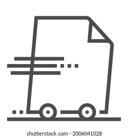 Descargando, icono de vector de línea cuadrada.