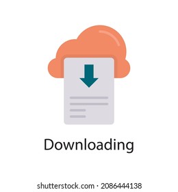 Descargando ilustración de diseño de icono plano vectorial. Símbolo de aplicación web y móvil sobre archivo EPS 10 de fondo blanco
