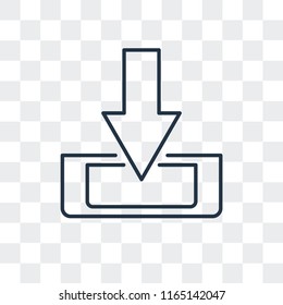 Downloading vector icon isolated on transparent background, Downloading logo concept