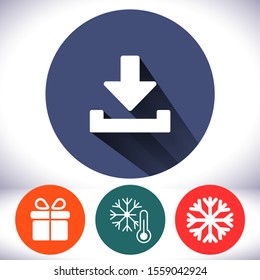Downloading vector icon , lorem ipsum Flat design