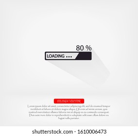 Downloading vector icon , lorem ipsum Flat design