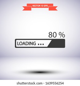 Downloading vector icon , lorem ipsum Flat design