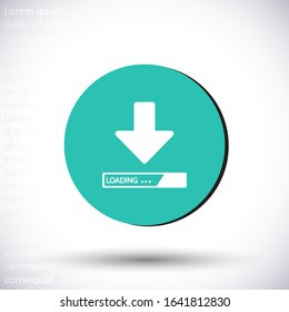 Downloading  vector icon , lorem ipsum Flat design