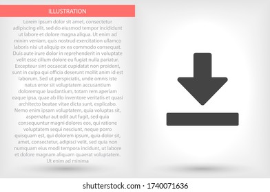 Downloading vector icon , lorem ipsum Flat design