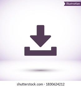 Downloading vector icon , lorem ipsum Flat design