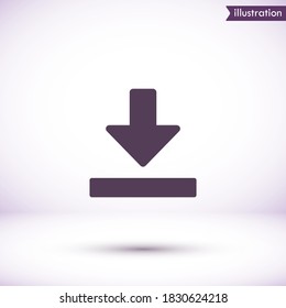 Downloading vector icon , lorem ipsum Flat design