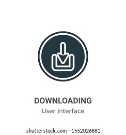 Downloading vector icon on white background. Flat vector downloading icon symbol sign from modern user interface collection for mobile concept and web apps design.