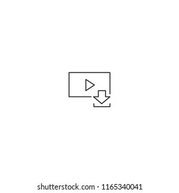 Downloading video vector icon
