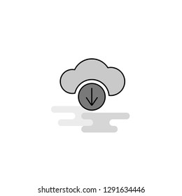 Downloading Web Icon. Flat Line Filled Gray Icon Vector