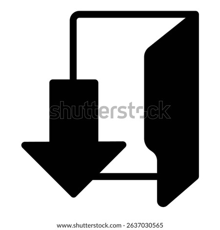 Downloads folder solid icon, windows pack concept. Vector graphics. Folder with down arrow, downloading sign on white background, style mobile or design