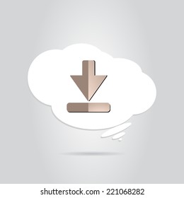 Downloads icon in the cloud. Made in vector