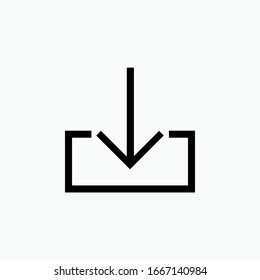 Downloads Icon.  Sign of Downloading. Data or Document Management Symbol.