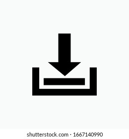 Downloads Icon.  Sign of Downloading. Data or Document Management Symbol.