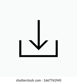 Downloads Icon.  Sign of Downloading. Data or Document Management Symbol.