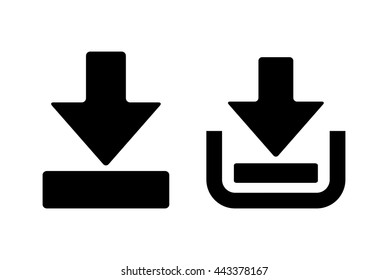 Downloads icons set isolated on white background