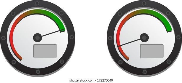 Downloads Speedometer With Two Emblems For Slow And Fast Connection