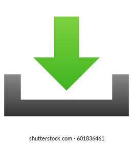 Downloads vector icon. Flat symbol with gradient. Pictogram is isolated on a white background. Designed for web and software interfaces.