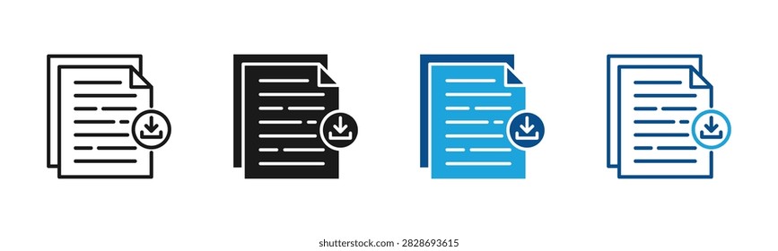 Downloads web icon with multiple style collection