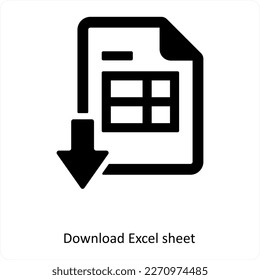 Downloard excel sheet icon concept