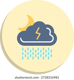 Downpour Flat Circle Style Icon