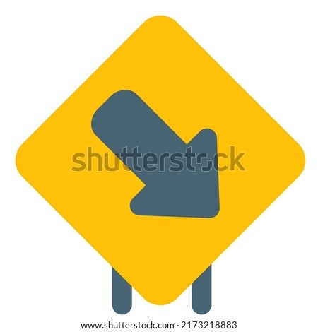 Downright exit lane on road signal signboard