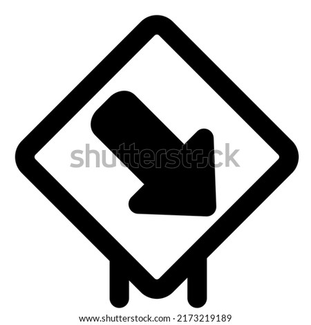 Downright exit lane on road signal signboard