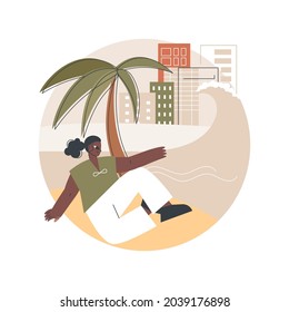 Downshifting abstract concept vector illustration. Simple living, minimal lifestyle, escape from big city, no stress life, seasonal downshifting, reduce pressure, find balance abstract metaphor.