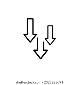 Downside icon vector design, down arrow symbol