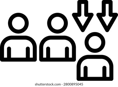 Downsizing Line Icon and Vector