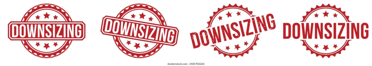 downsizing rubber stamp vector illustration on white background