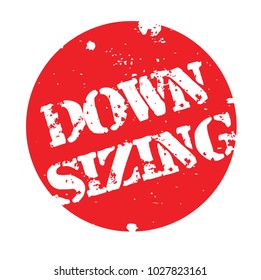 Downsizing stamp. Typographic label, stamp or logo