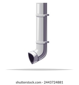 Downspout or water drain pipe vector isolated illustration